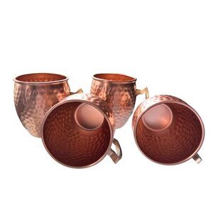 Moscow Mule Copper Color Tumbler Mug Cup 22 oz Set of 4 Hammered Cup Mugs
